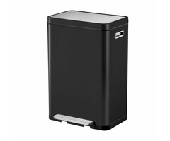 EKO X-Cube pedaalemmer 45 liter (zwart glanzend, mat RVS)