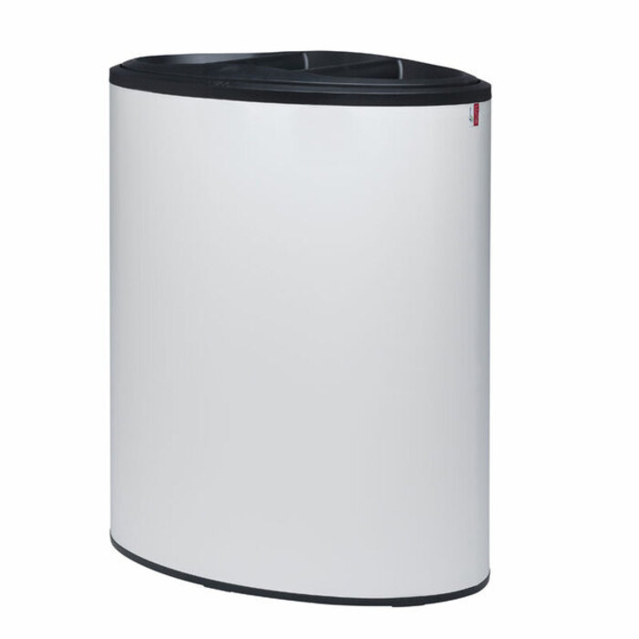 Binc afvalbak 3-stroom met open deksel (wit, zwart)