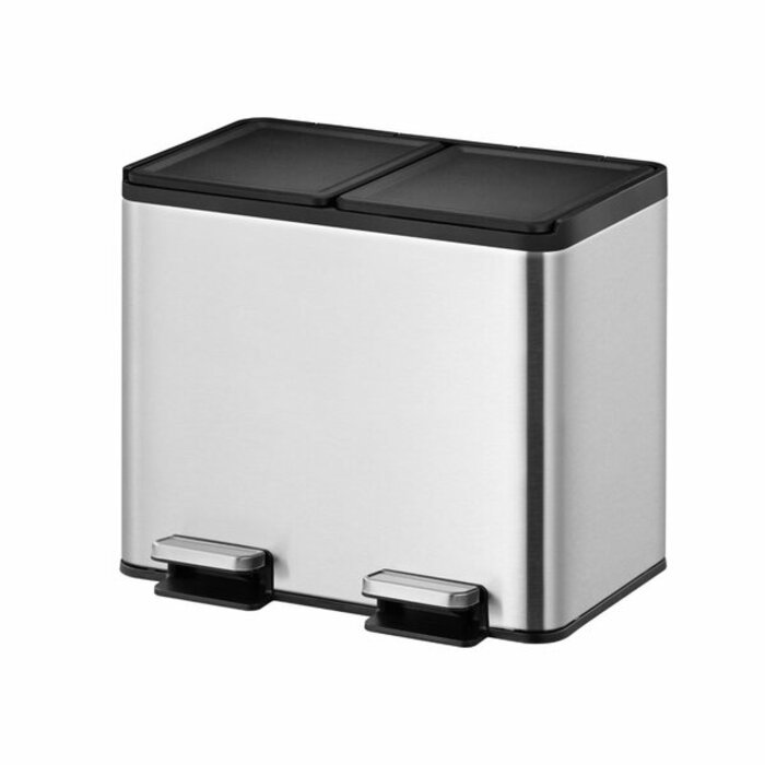 EKO Essential splitted Recycler pedaalemmer 15+15 liter mat RVS