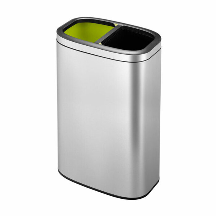 EKO OLI-Cube Open Top Recycler Bin 20+20 liter mat RVS