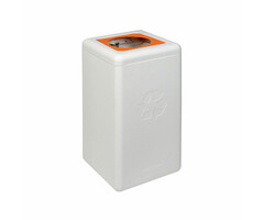 BrickBin Circulaire Afvalbak Plastic 65 liter (wit, oranje)