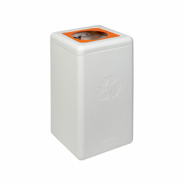 BrickBin Circulaire Afvalbak Plastic 65 liter (wit, oranje)