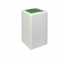 BrickBin Circulaire Afvalbak met klepdeksel 65 liter (wit, groen)