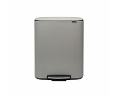 Brabantia Bo Pedaalemmer 2x30 liter Mineral Concrete Grey