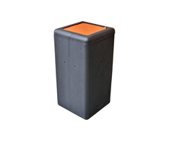 BrickBin Circulaire Afvalbak met klepdeksel 65 liter (zwart, oranje)