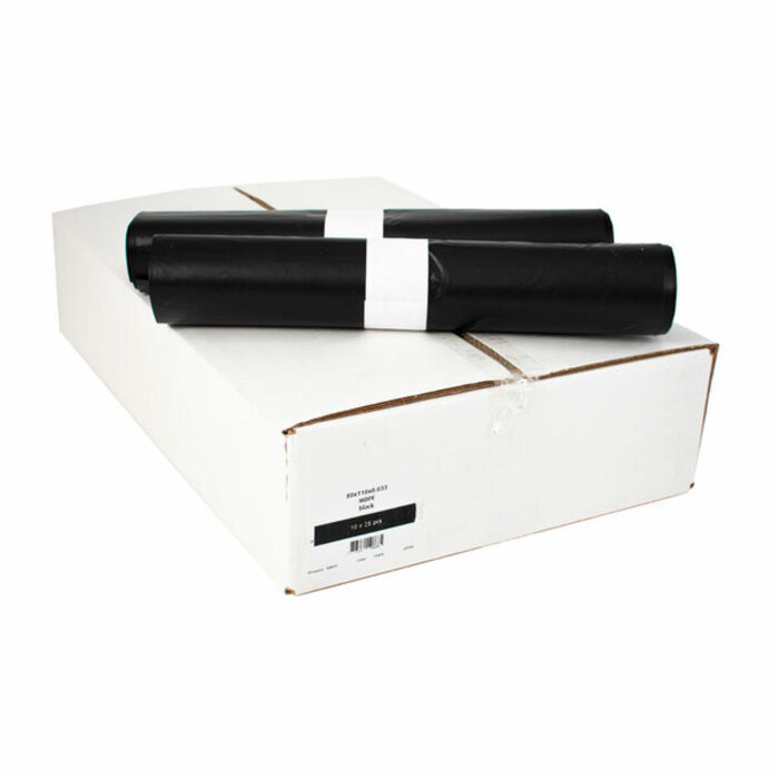 A-Select Afvalzakken 80x110x0.033 zwart