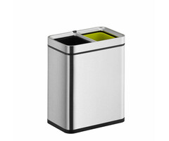 EKO Laguna Slim afvalbak Open Top 10+10 liter mat RVS