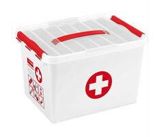 Sunware Q-Line EHBO Opbergbox 22 liter (wit, rood)