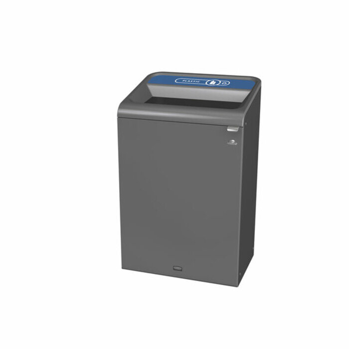 Rubbermaid Configure Recyclingstation Plastic BE NL 125 liter (antraciet, blauw)