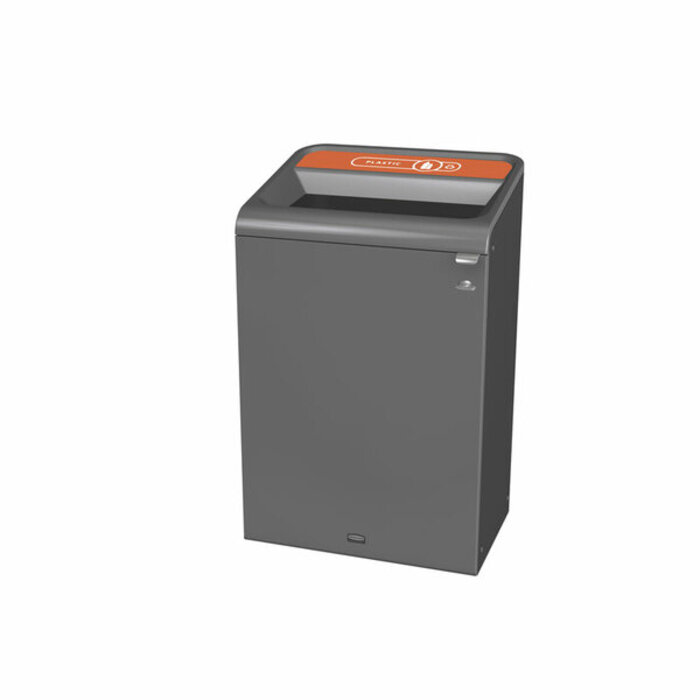 Rubbermaid Configure Recyclingstation Plastic NL 125 liter (antraciet, oranje)