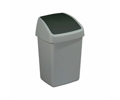 Sunware Afvalbak Delta swingdeksel 10 liter (grijs, zwart)