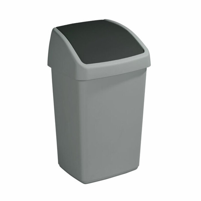 Sunware Afvalbak Delta swingdeksel 25 liter (grijs, zwart)