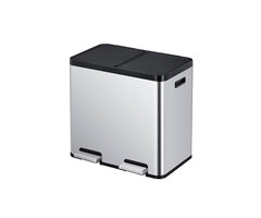 EKO Essential 1 Recycler pedaalemmer 22+22 liter mat RVS