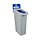 Slim Jim Recyclingstation Papier Inwerpopening (grijs, blauw)