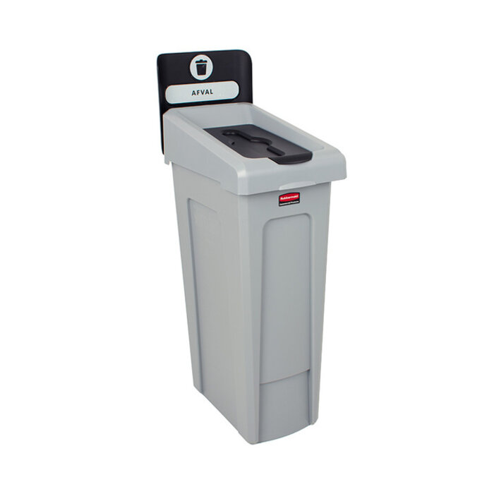 Rubbermaid Slim Jim Recyclingstation Rest Gesloten Deksel (grijs, zwart)