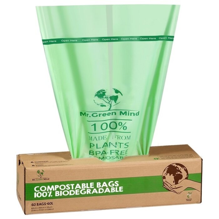 Mr. Green Mind Biozakken 60 liter Groen