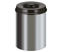 Vlamdovende papierbak 15 liter (RVS, zwart)