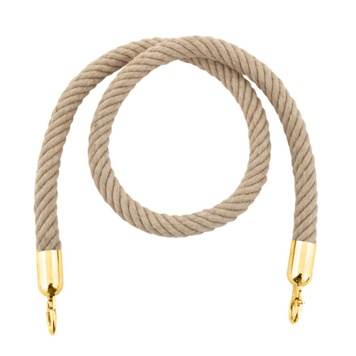 A-Select Koord van henneptouw (naturel, messing)