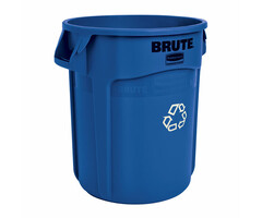 Rubbermaid Ronde Brute container 75,7 liter (blauw, recyclingsymbool)