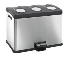 EKO Rejoice recycling pedaalemmer 12+12+12 liter mat RVS