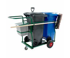 Containerkar compleet met 2x 120 liter container en accessoires groen