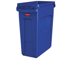 Rubbermaid Slim Jim met luchtsleuven 60 liter blauw