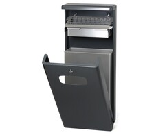 DutchDesign Buitenafvalbak met afdak 32 liter antraciet