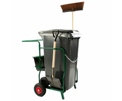 Containerkar compleet met 1x 240 liter container en accessoires groen