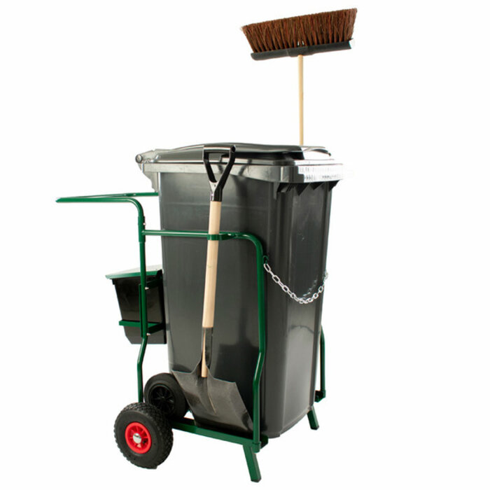 Containerkar compleet met 1x 240 liter container en accessoires groen