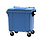 Container 1100 liter vlak deksel blauw