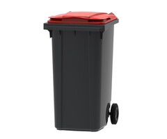 Mini-container 240 liter (grijs, rood)