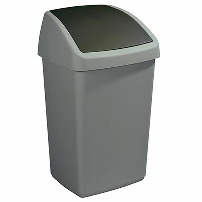 Sunware Afvalbak Delta swingdeksel 50 liter (grijs, zwart)