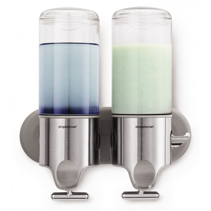 Simplehuman Wand Zeepdispenser Twin (RVS, transparant)