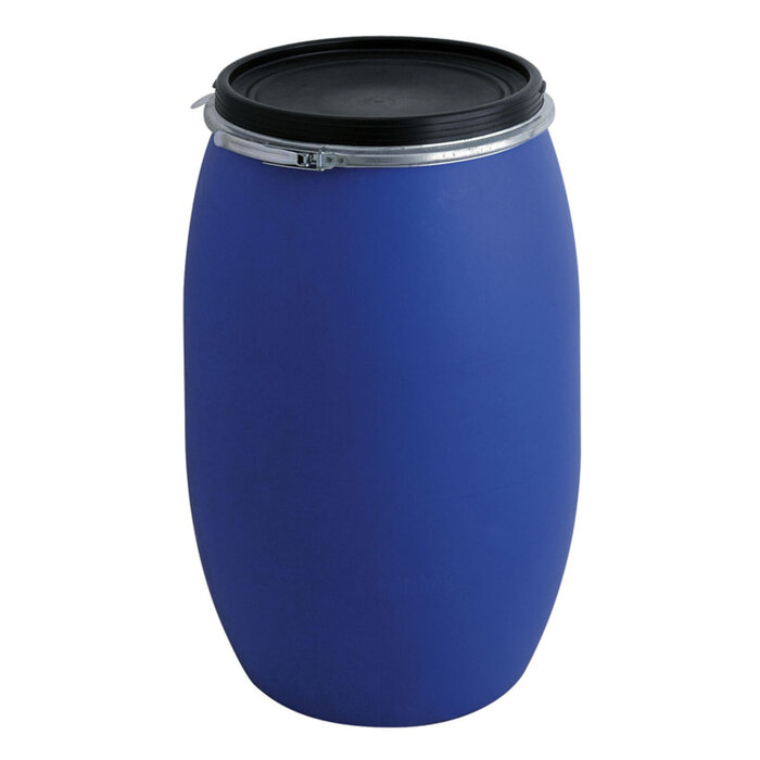 Kunststof ton 220 liter (blauw, zwart)