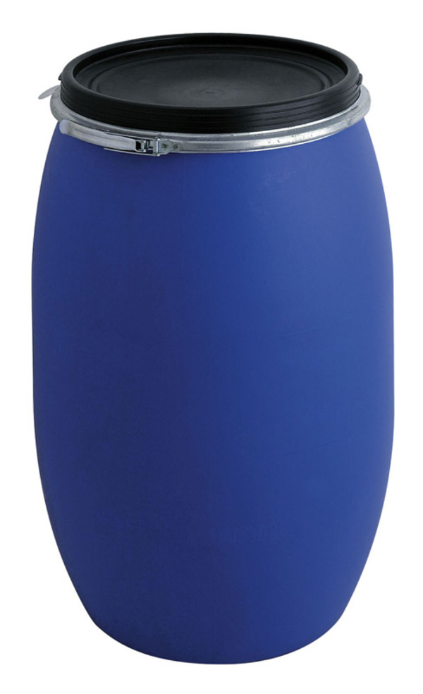 Kunststof ton 220 liter (blauw, zwart)