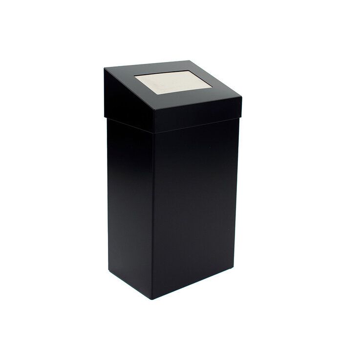 DutchDesign Afvalbak met pushklep 18 liter zwart