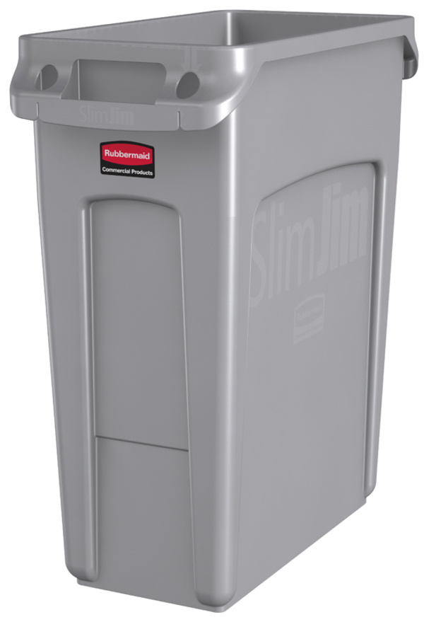 Rubbermaid Slim Jim met luchtsleuven 60 liter grijs