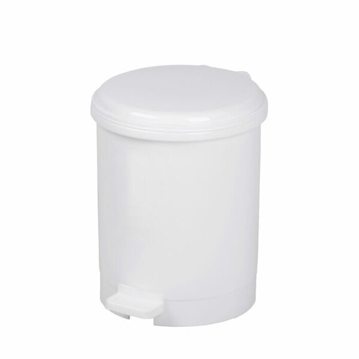 Pedaalemmer kunststof 12 liter wit