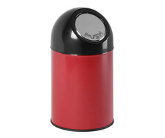 Afvalbak met pushdeksel en binnenemmer 30 liter (rood, zwart)