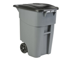 Rubbermaid BRUTE-rolcontainer met deksel 189,3 liter (grijs, zwart)