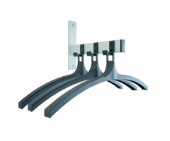 Wandgarderobe HIQ 3 hangers (zwart, aluminiumgrijs)