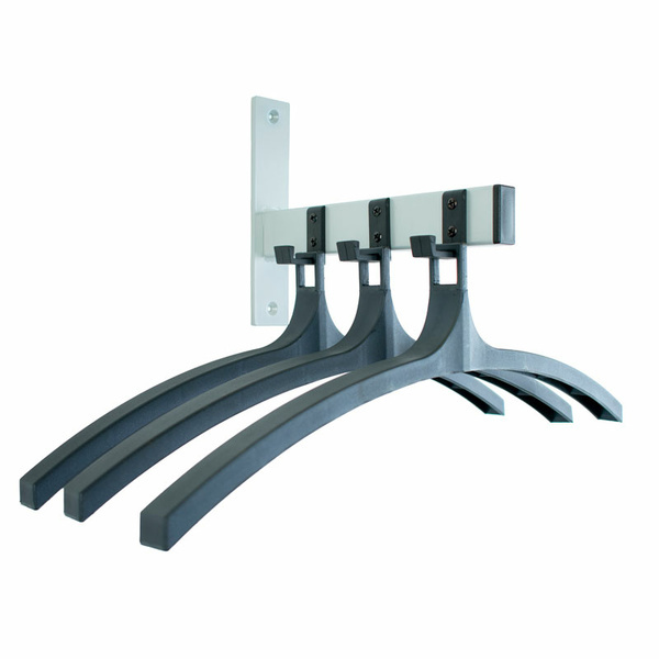Wandgarderobe HIQ 3 hangers (zwart, aluminiumgrijs)