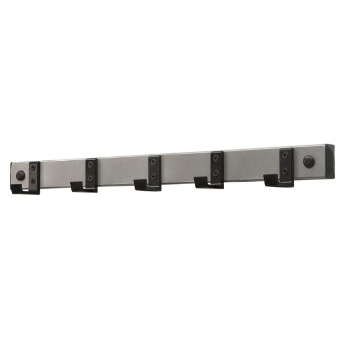 Wandgarderobe HIQ 5 haken (zwart, aluminiumgrijs)