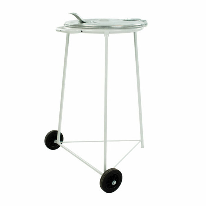 A-Select Verrijdbare afvalzakstandaard met verzinkt deksel (grijs, verzinkt)