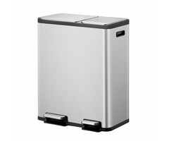 EKO EcoCasa 1 pedaalemmer 30+20 liter mat RVS