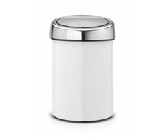 Brabantia Wandafvalemmertje Touch Bin 3 liter wit