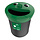 Smiley Face Bin Food Waste 52 liter (zwart, groen)