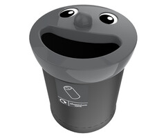 Smiley Face Bin Aluminium Cans 52 liter (zwart, grijs)