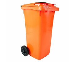 Container met rozet 120 liter oranje