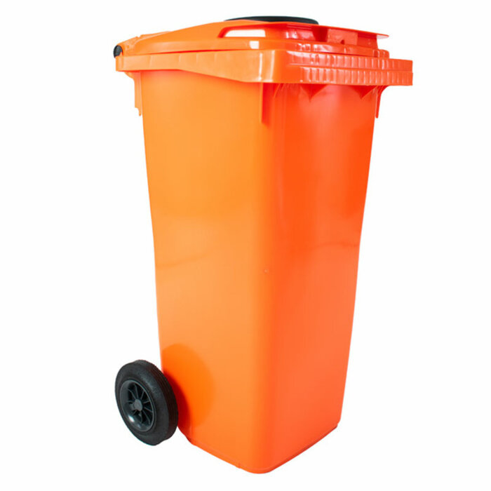 Container met rozet 120 liter oranje